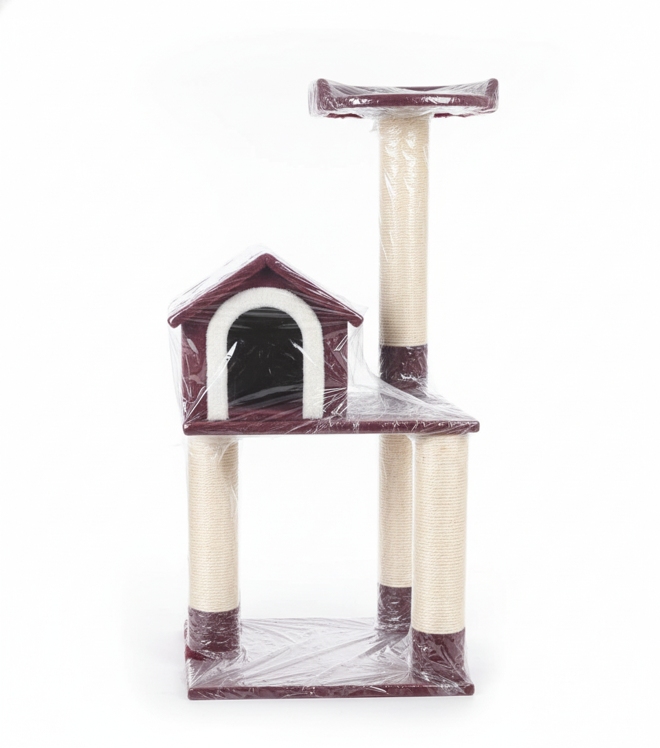 Gimnasio Rascador Castillo para Gatos con Casa, Rampa y Mirador