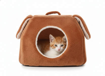 🐰 Cama Cueva "Orejitas" - El Refugio Calientito para Gatos y Perros Pequeños 🐰